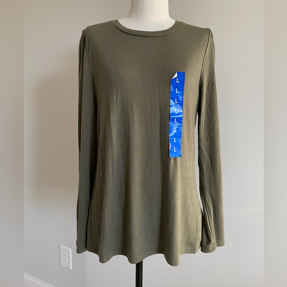 Well Worn Sage Knit Long Sleeve Top